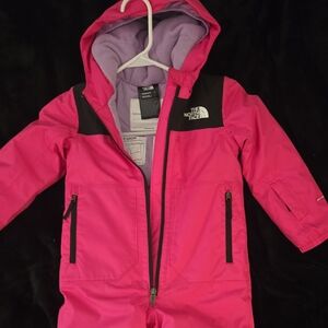 The North Face Fuchsia Snowsuit with Black Details